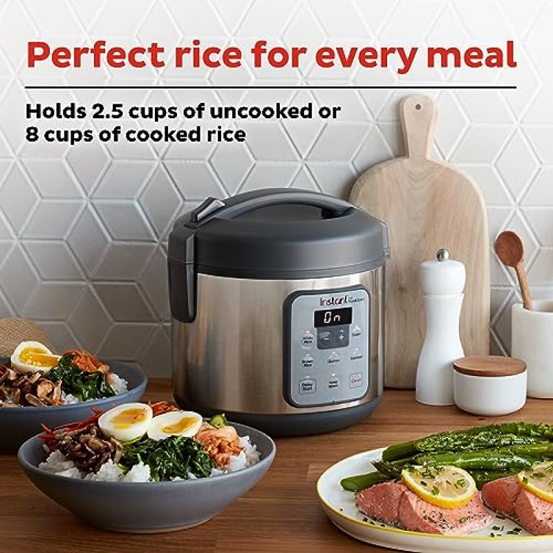 Instant Pot Zest 8컵 원터치 밥솥, 즉석 냄비, 찜기, 쌀, 곡물, 퀴노아 및 오트밀 요리 제조업체의 제품, 조리된 8컵/익혀지지 않은 4컵, 압력 조리 기능 없음