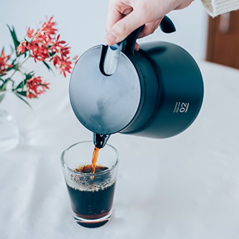 Hario V60 단열 금속 음료 서버, 800ml, 블랙