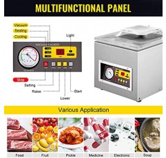 BestEquip 챔버 진공 실러 기계 DZ 260S 상업용 주방 식품 챔버 진공 실러, 식품 보호기, 가정용, 상업용 110V 포장 기계 실러