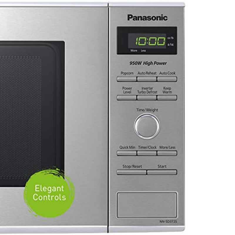 Panasonic 전자레인지 NN-SD372S 스테인레스 스틸 조리대/인버터 기술 및 Genius 센서 내장, 0.8 Cu. Ft, 950W 및 Nordic Ware 스플래터 전자레인지 커버, 10인치(2개 팩), 투명