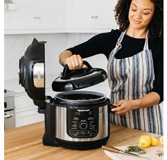 NINJA FD401 Foodi 8-qt. 9-in-1 디럭스 XL 밥솥 및 에어프라이어-스테인리스 스틸 압력 밥솥, 8쿼트, (리뉴얼)