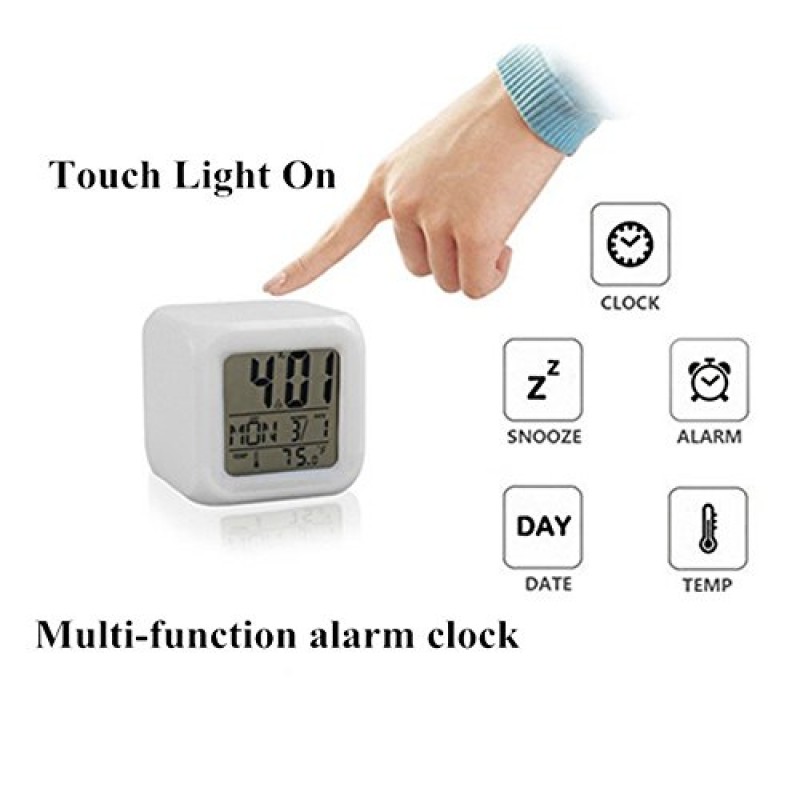 BoFy Led 알람 시계 기니피그 동물 패턴 성격 창의적 무소음 다기능 전자 책상 테이블 남여 공용 성인을위한 디지털 알람 시계 어린이 장난감 선물