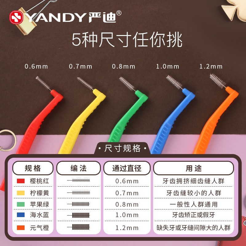 Yandi L 자형 치간 칫솔질 간격 브러시 치열 교정 특수 칫솔 사랑니 특수 부드러운 강모 치아 교정 치간 브러시