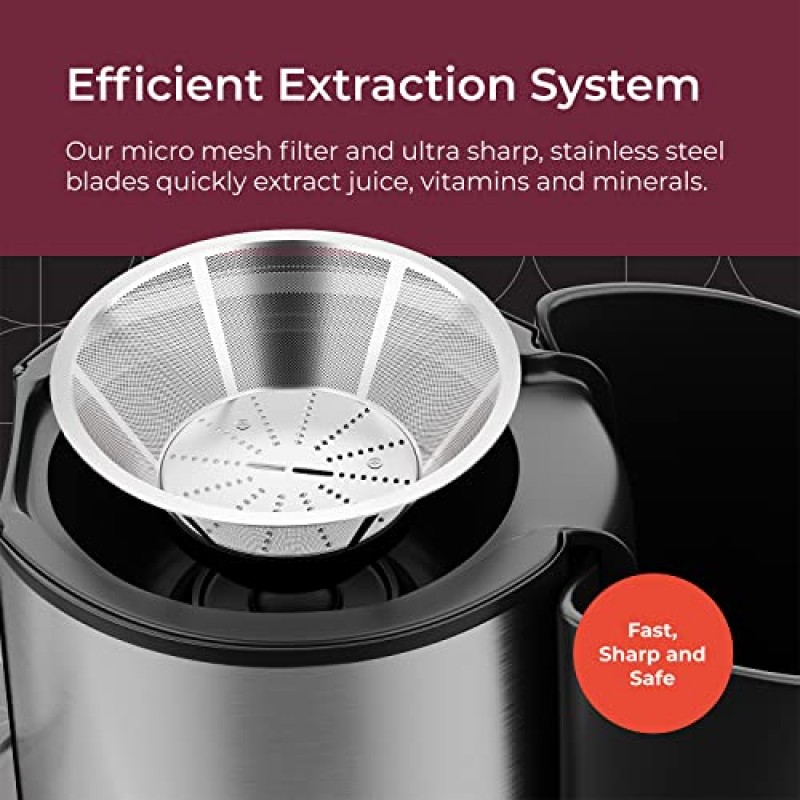 Mueller Juicer Ultra Power, Easy Clean Extractor Press 원심 분리형 주스 기계, 전체 과일 야채용 와이드 3