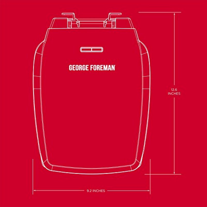 George Foreman GR340FB 4인분 클래식 접시 전기 실내 그릴 및 파니니 프레스, 블랙