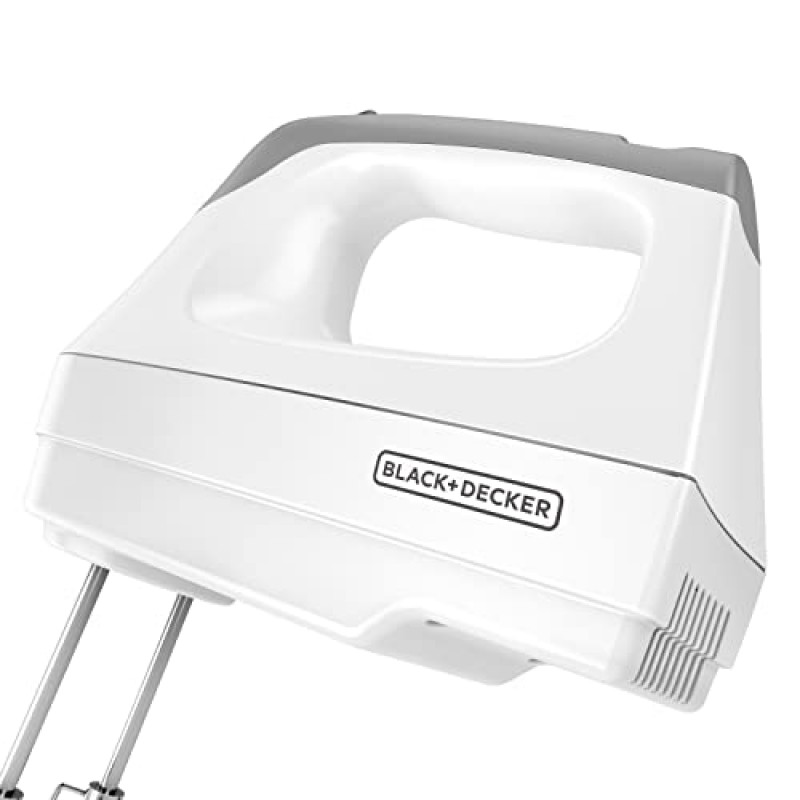 Black+Decker MX3000W 250와트 핸드 믹서, 흰색/회색