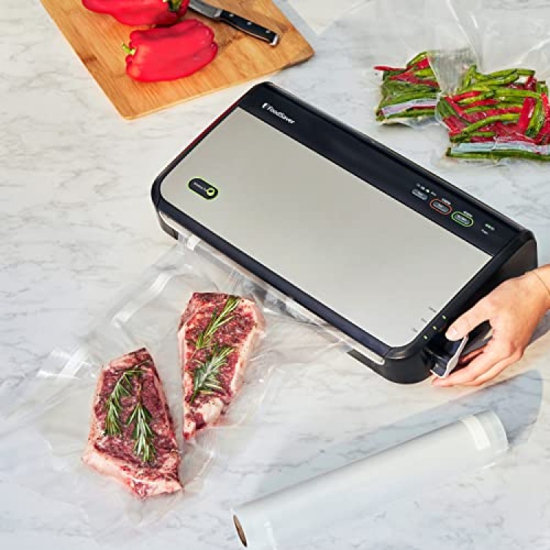 FoodSaver® FM2437 수동 식품 진공 밀봉 시스템, 흰색