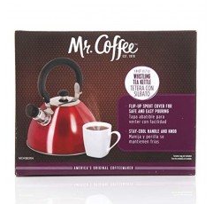 Mr. Coffee Morbern 1.8쿼트 스테인리스 스틸 휘파람 차 주전자, 레드