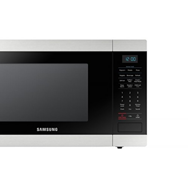 Samsung Electronics Samsung MS19M8000AS/AA 센서 및 세라믹 에나멜 내부를 갖춘 대용량 조리대 전자레인지, 스테인리스 스틸, 1.9입방피트