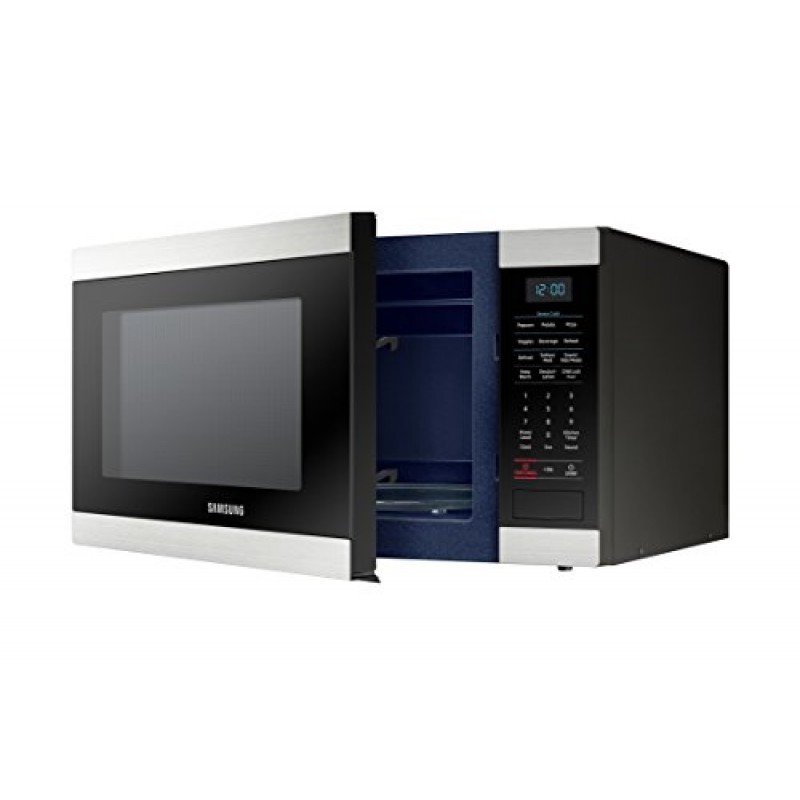 Samsung Electronics Samsung MS19M8000AS/AA 센서 및 세라믹 에나멜 내부를 갖춘 대용량 조리대 전자레인지, 스테인리스 스틸, 1.9입방피트