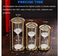 금속 30분 모래시계, 빈티지 황동 모래 타이머 시계, 대형 검은 모래 시계 30분, 가정, 책상, 사무실 장식용 독특한 시간 유리 모래시계