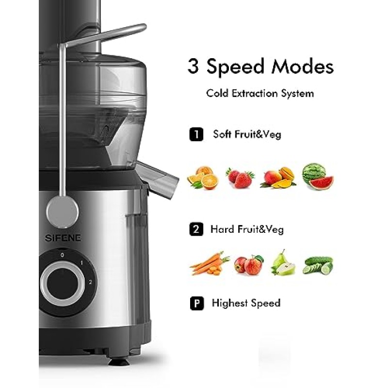 Juicer Machine, SiFENE 1300W(Peak) Moto Larger 3.2