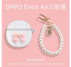 OPPO Enco Air2i에 적합 진정한 무선 블루투스 헤드셋 보호 케이스 OPPO Enco Air2i 만화 귀여운 투명 소프트 케이스 Enco Air2i 투명 보우 보호 케이스
