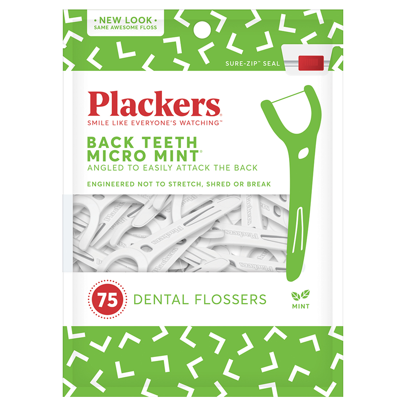 플래커 파로스 뒷니용 Y자형 치실 스틱, 대형 직각 손잡이, 뒷어금니용 초미세, 매우 부드러운 이쑤시개, 신선함