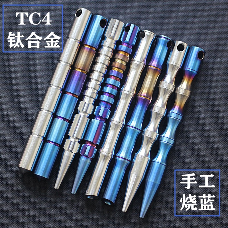 TC4 티타늄 합금 쿨 스틱 쿨 스틱 티타늄 전술 쿨 스틱 여성용 호신 스틱 쿨 스틱 티타늄 합금 EDC 도구 생명을 구하는 망치