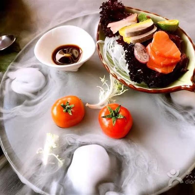 창작식기, 예술적인 컨셉, 드라이아이스 식기, 드라이아이스 접시, 분자요리 접시, 원형 콤비 접시, 냉접시 접시