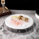 크리 에이 티브 매트 세라믹 라운드 드라이 아이스 스토브 호텔 레스토랑 예술 요리 프리젠 테이션 해산물 사시미 접시 특별 차가운 접시 접시