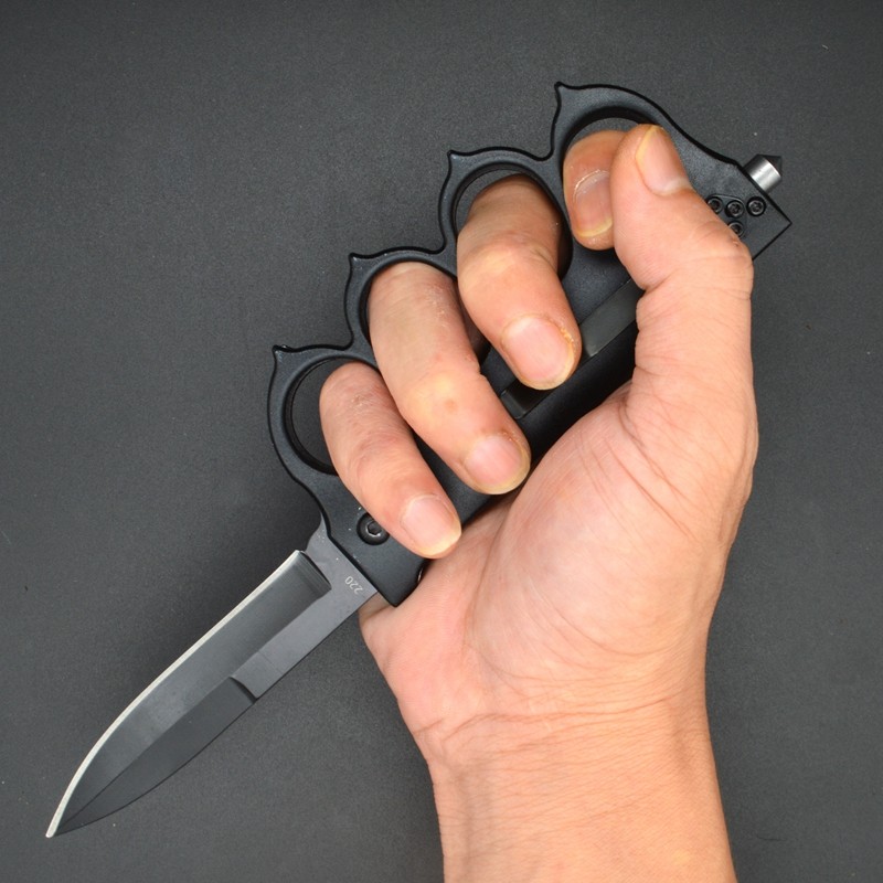 네 손가락 호랑이 손 보호대 접는 칼, 야외 자기 방어 칼, 다기능 모든 강철 주머니 칼, 생존 칼, 자동차 탑재 탈출 도구