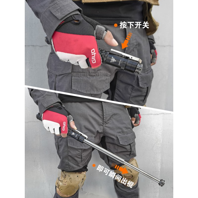 전술 험머 자동 스프링 텔레스코픽 3 섹션 스윙 스틱 차량 탑재 스윙 스틱 견고한 자기 방어 무기 법적 용품