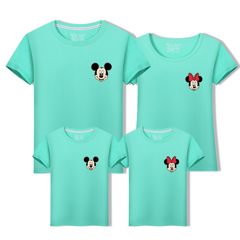 2022 부모자식 티셔츠 반팔 여름복 3~4인 가족 미키마우스 가족복 심플 반팔