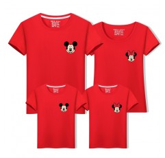 2022 부모자식 티셔츠 반팔 여름복 3~4인 가족 미키마우스 가족복 심플 반팔