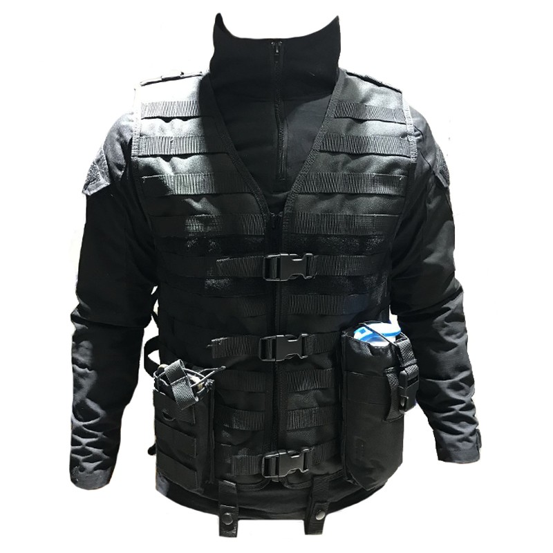 Deyiying MOLLE 전술 조끼 야외 다기능 보호 조끼 통기성 메쉬 조끼 액세서리 가방