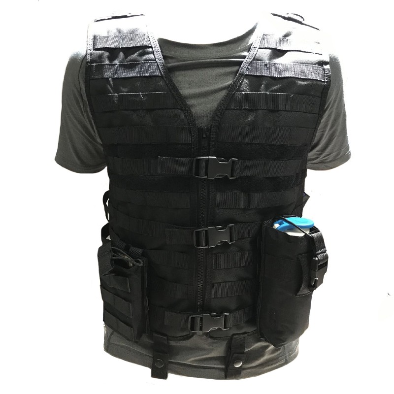 Deyiying MOLLE 전술 조끼 야외 다기능 보호 조끼 통기성 메쉬 조끼 액세서리 가방