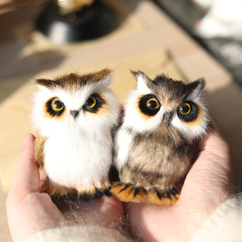해리 포터 Hedwig 매직 메신저 올빼미 눈 올빼미 플러시 펜던트 크리스마스 트리 키 체인 장식품
