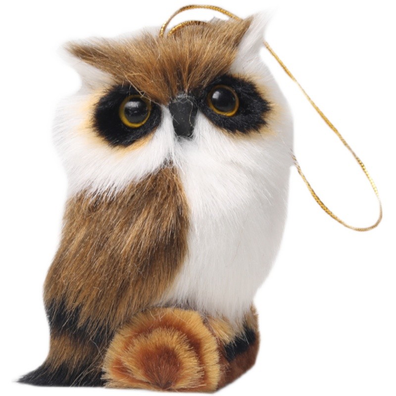 해리 포터 Hedwig 매직 메신저 올빼미 눈 올빼미 플러시 펜던트 크리스마스 트리 키 체인 장식품