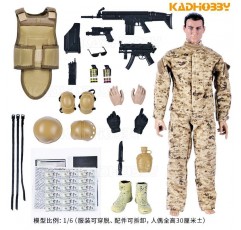 1/6 군인 장난감 인형 관절 이동식 군인 군인 특수 부대 모델 4D 총 모델 SEAL 팀