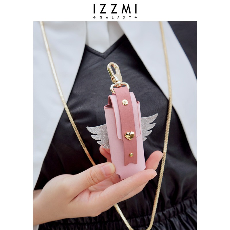 IZZMI 꿈 소녀 하트 날개 립스틱 가죽 케이스 작은 가방 장식 원래 디자인 선물