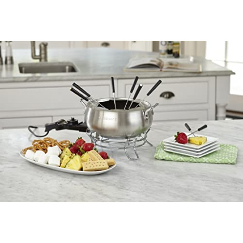 Cuisinart 퐁듀 냄비, 3쿼트, 초콜릿, 치즈, 국물, 오일, 스테인레스 스틸, CFO-3SSP1
