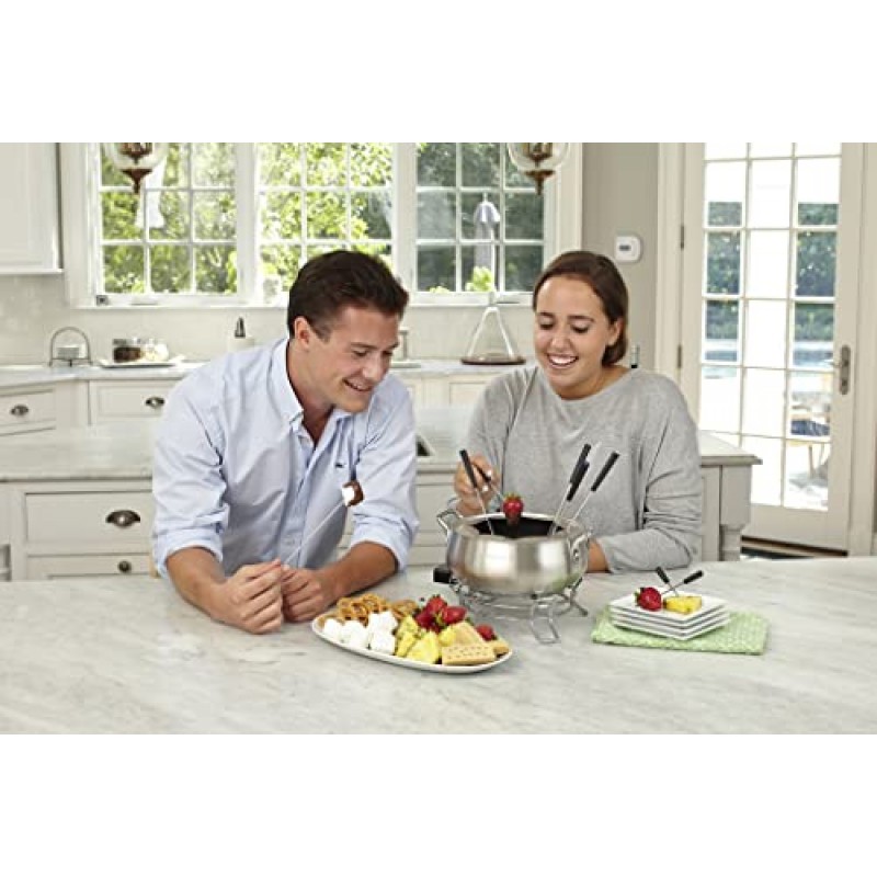 Cuisinart 퐁듀 냄비, 3쿼트, 초콜릿, 치즈, 국물, 오일, 스테인레스 스틸, CFO-3SSP1