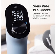 Greater Goods Kitchen Sous Vide - 1100W의 강력한 정밀 조리 기계, 브러시리스 모터를 갖춘 매우 조용한 침수 순환기(스톤 블루)