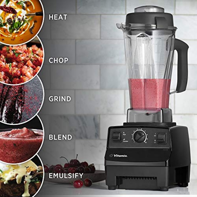 Vitamix 5200 블렌더, 전문가 등급, 용기, 블랙, 자가 세척 64온스