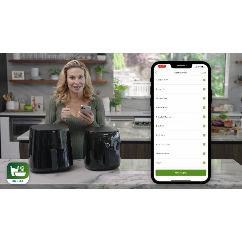 필립스 주방 가전제품 지방 제거 기술이 적용된 프리미엄 디지털 에어프라이어 + 레시피 요리책, 3쿼트, 블랙, HD9741/99, 특대형