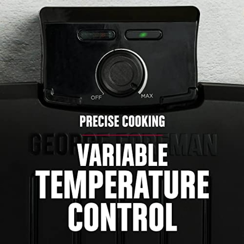 GEORGE FOREMAN® Contact Submersible™ 그릴, 5인용 그릴 - 온도 조절 가능, 블랙 플레이트, 그릴 전체 세척