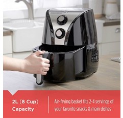 BLACK+DECKER Purify 2리터 에어프라이어, 블랙/스테인리스 스틸, HF110SBD