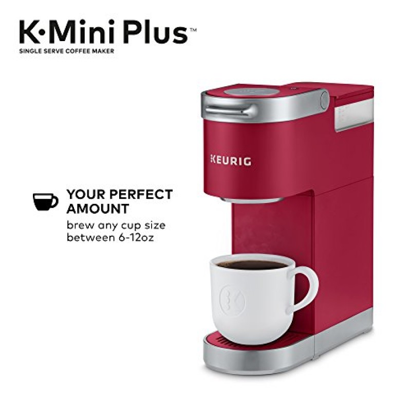 Keurig K-Mini Plus 1인용 K-컵 포드 커피 메이커, 카디널 레드