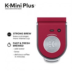 Keurig K-Mini Plus 1인용 K-컵 포드 커피 메이커, 카디널 레드