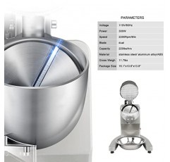 전기 얼음 면도기, 가정용 및 상업용으로 강력한 면도 제빙기, 이중 블레이드 및 입술이 있는 강철 얼음 분쇄기, 접시, 그릇 및 컵 등을 위한 더 높은 얼음 배출구 스노우 콘 제조기, 300W/2200rpm/220lbs/hrs