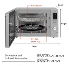 Panasonic HomeChef 4-in-1 전자레인지(에어 프라이어, 대류 베이킹, FlashXpress 브로일러, 인버터 전자레인지 기술 포함), 1000W, 1.2cu ft, 간편한 내부 청소 - NN-CD87KS(스테인리스 스틸)