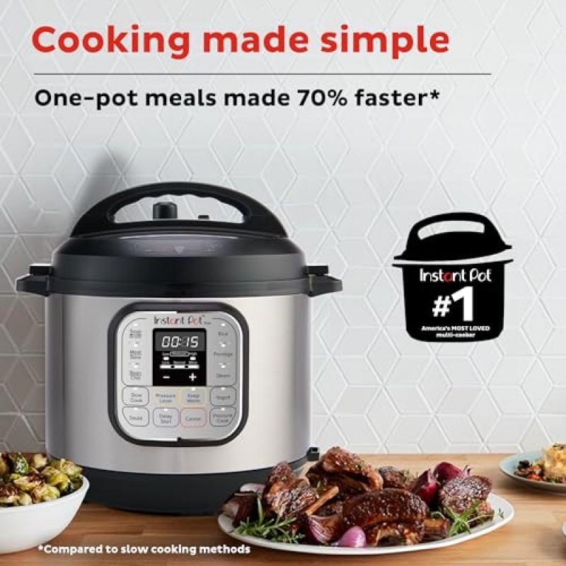 Instant Pot Duo 7-in-1 미니 전기 압력 밥솥, 슬로우 쿠커, 밥솥, 찜기, 소테, 요구르트 제조기, 보온기 및 살균기, 1900개 이상의 레시피가 포함된 무료 앱 포함, 스테인리스 스틸, 3쿼트