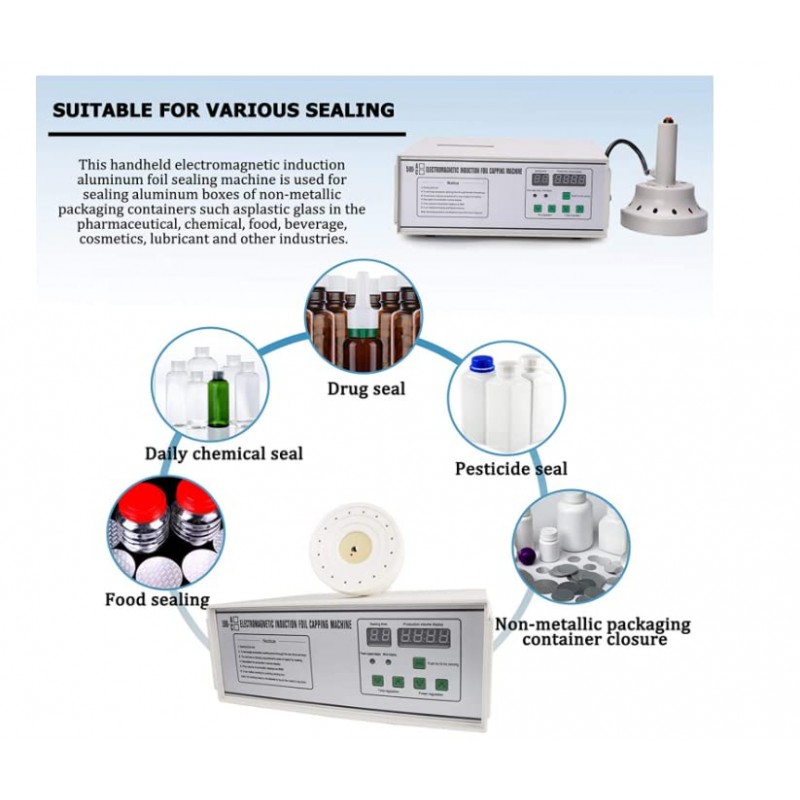 전자기 유도 알루미늄 호일 밀봉 기계, 플라스틱 병 뚜껑 유도 밀봉 기계, 식품 및 제약 병 입 밀봉 기계.