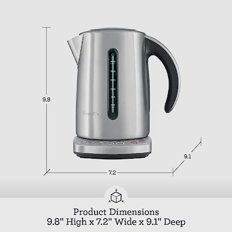 Breville IQ 전기 주전자, 브러시드 스테인레스 스틸, BKE820XL, 7.5컵, 실버