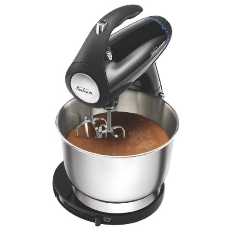 Sunbeam 2594 350와트 MixMaster 스탠드 믹서(도우 후크 및 비터 포함), 블랙