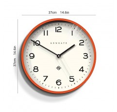 NEWGATE® 넘버 3 에코 벽시계 - 아날로그 벽시계 - 현대 시계 - 주방 벽시계 - 원형 벽시계 - 읽기 쉬움 - 영국 디자인 - 14인치 시계(호박 오렌지)