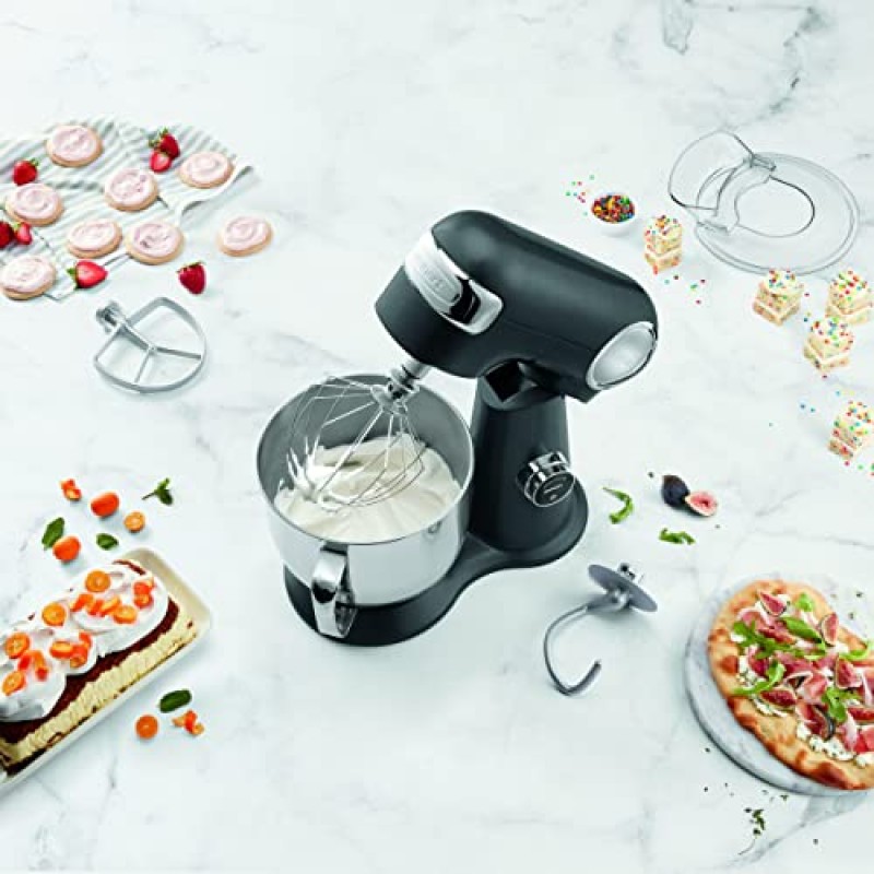 Cuisinart SMD-50GPH Precision Pro 5.5쿼트 디지털 스탠드 믹서, 12단 속도, 사전 프로그래밍된 3가지 음식 준비 설정, 믹싱 보울, 거품기, 플랫 믹싱 패들, 반죽 후크 및 스플래시 가드, 흑연