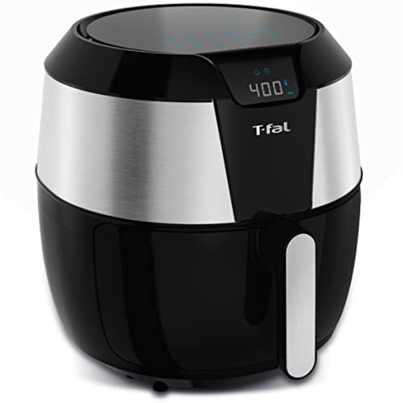 T-fal Easy Fry XXL 에어 프라이어 & 그릴 콤보, 원터치 스크린, 8가지 사전 설정 프로그램, 5.9쿼트, 블랙 & 스테인레스 스틸