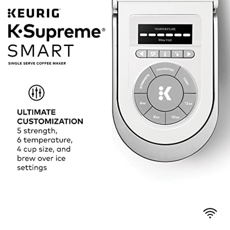 Keurig K-Supreme 스마트 커피 메이커, 멀티스트림 기술, 6-12oz 컵 크기 추출, 화이트